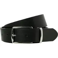 Jack & Jones Ledergürtel "JACPRAGUE LEATHER BELT NOOS", Herren, Gr. 95, schwarz, Leder, unifarben, Gürtel Ledergürtel
