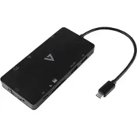 V7 UCMINIDOCK-ALTHV, Andocken, USB 3.2 Gen 1 (3.1 Gen 1) Type-C, 100 W, 10,100,1000 Mbit/s, Schwarz, MicroSD (TransFlash), SD
