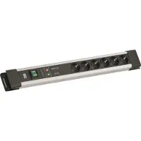Bachmann CONNECTUS 6xCEE7/3, 1xGVS 1xSchalter 2,0m CEE7/7 Grau