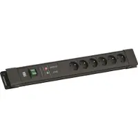 Bachmann CONNECTUS 6xUTE, 1xGVS 1xSchalter 2,0m CEE7/7 Schwarz