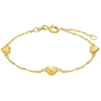 Amor Armband "Hearts", gold (gelbgoldfarben), Armbänder, Mädchen, Gelbgold 375, Armband, Made in Germany