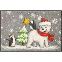 Wash & dry Fußmatte "Polar Friends", bunt, B:50cm H:7mm L:75cm, Polyamid, BY KLEEN-TEX, Teppiche, Fußmatte