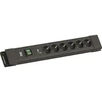 Bachmann CONNECTUS 6xCEE7/3, 1xSPD-Plus 1xSchalter 2,0m CEE7/7 Schwarz