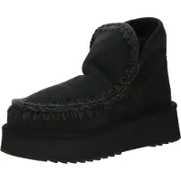 Mou für Damen. MU.FW681000A Lederstiefeletten Mini Eskimo Platform schwarz (39), 8 bis 10 cm, Keine, Lässig
