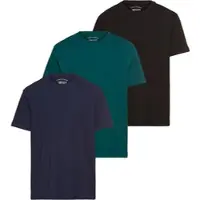 Man'S World T-Shirt »neue Farben!«, Kurzarm, unifarben, Rundhals, aus Baumwolle, Gr. 68/70 (4XL), dk-grün-blau-schwarz, , 99326630-68