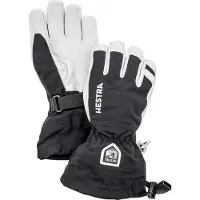 Hestra - Lederskihandschuhe - Glove Army Leather Heli Ski Jr. Black aus Leder - Kindergröße 4 - schwarz