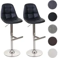Mendler 2er-Set Barhocker HWC-A67, Barstuhl Tresenhocker, MVG- schwarz, Kunstleder