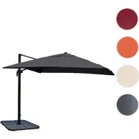 Mendler Gastronomie-Ampelschirm HWC-A96, 3,5x3,5m (Ø4,95m) Polyester/Alu 25kg anthrazit, mit Ständer, drehbar