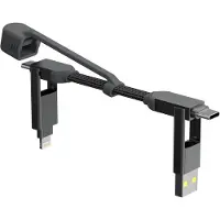 Rolling Square inCharge XS - 4-in-1-Schlüsselanhängerkabel | 240W Schnellladung | USB-C & Lightning | Kompakt & Langlebig