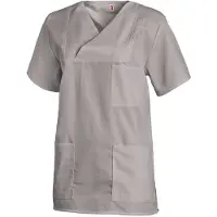 Leiber Schlupfkasack, kurzarm, unisex, hellgrau, Kasack ideal für die Pflege, Größe: V (Damen 54/56 = 3XL, Herren 60/62 = XXL)