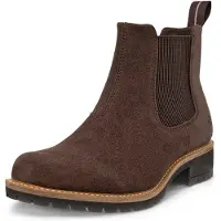 Ecco Chelseaboots "ELAINA", Damen, Gr. 36, braun, Veloursleder, Schuhe Chelseaboots, Schlupfboots, Herbstboots, Stiefelette mit Stretcheinsätze