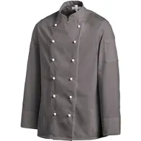 Leiber Kochjacke, langarm, unisex, grau, Bäckerjacke ideal zum Kochen oder Backen, Größe: 48