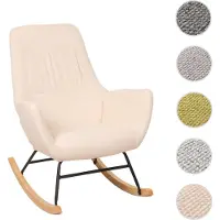 Mendler Schaukelstuhl HWC-N13, Schwingstuhl Relaxsessel Fernsehsessel, Massiv-Holz Metall Stoff/Textil 320g/