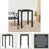 The Living Store Gartentisch Anthrazit 50x50x72 cm Stahl