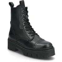 Tamaris Damen Schnürboots Schwarz Glattleder Größe: 38