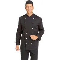 Leiber Kochjacke, langarm, unisex, schwarz, Bäckerjacke ideal zum Kochen oder Backen, Größe: 58