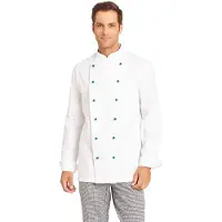 Leiber Kochjacke, Herren, Baumwolle, weiß, Bäckerjacke ideal zum Kochen oder Backen, Größe: 44