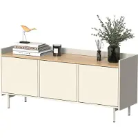 Vicco Lowboard Velina Creme 140 x 63 cm mit 3 Türen, Model 56359