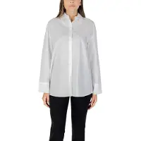 Armani Exchange für Damen. XW001424AF16631U0002 Relaxed Fit Hemd weiß (M), Lässig, Baumwolle, Klassisch, Langarm
