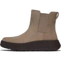 FitFlop Boots F-Mode Suede Flatform Chelsea Boots Damen Taupe-Schuhgröße 42