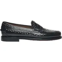 Sebago für Damen. 78118KW Dan Studs Leder Loafers schwarz (41), Wohnung, 1 bis 3 cm, Keine, Lässig, Party, Klassisch