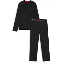 HUGO underwear Pyjama "NOCTO LONG SET" aus Stretch-Jersey mit Split-Logos, relaxed fit