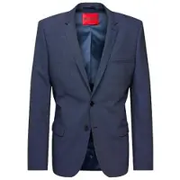 HUGO für Herren. 50495628 Colbert Blazer blau (52), Lässig, Klassisch, Polyester