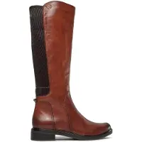 Caprice Damen under the knee Stiefel/ Reiterstiefel Braun Leder-Synthetik-Mix Größe: 51/2