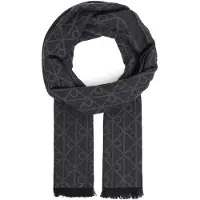 Calvin Klein Emblem Tonal Wool Scarf Black Größe: OS | Schals Outlet | Herren | Schwarz