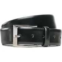 BOSS Ledergürtel "Elloy-PC-An_Sz35", Herren, Gr. 85, schwarz (schwarz 001), Leder, unifarben, Gürtel Ledergürtel, mit dezenter -Prägung auf der Schließe