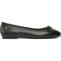 Ralph Lauren für Damen. 802940603001 Jayna-Ballerinas aus schwarzem Leder (38), Wohnung, Keine, Lässig, Klassisch