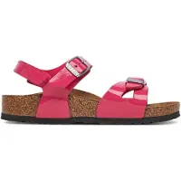 Birkenstock - Kid's Rio AS Birko-Flor Patent - Sandalen Gr 34 - Narrow rosa/braun