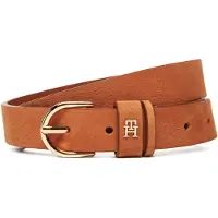 Tommy Hilfiger Ledergürtel "ESSENTIAL EFFORTLESS 2.5 cm breit NUBUCK", Damen, Gr. 70, braun (cinnamon bark), Rindsleder, unifarben, Gürtel Ledergürtel, Größenverstellbar