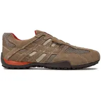 Geox Slip-On Sneaker "U SNAKE", Herren, Gr. 39, beige (beige, orange), Textil, Veloursleder, Schuhe Slip-On Sneaker, Freizeitschuh, Slipper mit Spezial Membran