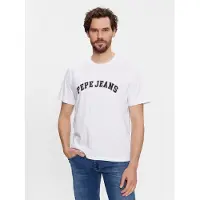 Pepe Jeans T-Shirt "CLEMENT", Herren, Gr. S, weiß, Jersey, Obermaterial: 100% Baumwolle, bedruckt, regular fit, Rundhals, Shirts T-Shirt