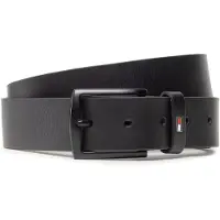 Tommy Hilfiger Ledergürtel "Denton Matte 3,5 cm breit", Herren, Gr. 85, schwarz, Leder, Gürtel Ledergürtel, mit mattschwarzer Schnalle