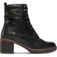 Pikolinos Damen Stiefelette Leder Schnürboot Schnalle Llanes W7H-8510, Größe:37 EU, Farbe:Schwarz