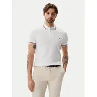 Tommy Hilfiger Poloshirt "TIPPED SLIM FIT POLO", Herren, Gr. L, weiß, Jersey, Obermaterial: 96% Baumwolle, 4% Elasthan, slim fit, Shirts Poloshirt, mit Kontrast-Details