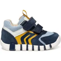 Geox Baby-Jungen B IUPIDOO Boy D Sneaker, Navy/Ochreyellow, 18 EU