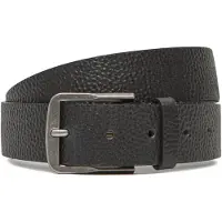 Calvin Klein Ledergürtel "CLASSIC FLAT 35MM", Herren, Gr. 90, silber (schwarz, antique silber), Rindsleder, unifarben, Gürtel Ledergürtel