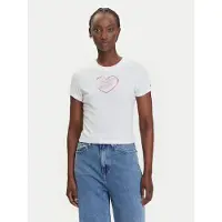 Tommy Hilfiger T-Shirt Heart DW0DW21390 Weiß Slim Fit 40