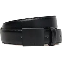 Calvin Klein Ledergürtel "TITLECASE PLAQUE BUCKLE 32MM", Herren, Gr. 85, schwarz (schwarz, schwarz), Rindsleder, unifarben, Gürtel Ledergürtel, Größenverstellbar