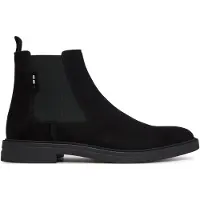 BOSS für Herren. 50552528 Calev Lederstiefel schwarz (46), Wohnung, Keine, Lässig