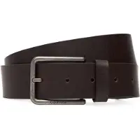 Calvin Klein Ledergürtel JEANS "WARMTH BUCKLE", Herren, Gr. 90, ck schwarz braun, antique silber, Rindsleder, unifarben, Gürtel Ledergürtel, Größenverstellbar
