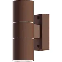 Calex Außenwandlampe GU10 Edelstahl up/down 17 cm, rostbraun