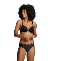 Puma Push-up-BH "WOMEN PUSHUP BRA 1P HANG", Damen, Gr. 75, Cup D, schwarz, Obermaterial: 84% Polyamid, 16% Elasthan, BHs Push-up-BH, mit gepolsterten Cups, mit Bügel