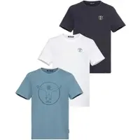 Chiemsee T-Shirt "für Kinder im 3er Pack", Kinder, Gr. 134, blau (md blau, wht), Single Jersey, Obermaterial: 100% Baumwolle, Rundhals, Shirts T-Shirt, Topseller