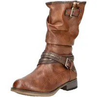 Mustang Damenschuhe Schaftstiefel Gefüttert Braun Freizeit