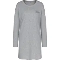 Triumph Nachthemd "Nightdresses NDK 01 LSL X", Damen, Gr. 38, N-Gr, grau (dunkelgrau melange), Jersey, Obermaterial: 100% Baumwolle, Kleider Nachthemd, weich und atmungsaktiv