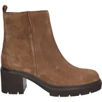 Gabor Stiefelette , Damen, Gr. 40, braun, Veloursleder, unifarben, Schuhe Stiefelette, Blockabsatz, Ankleboots, Businessboots mit dezenten Ziernähten